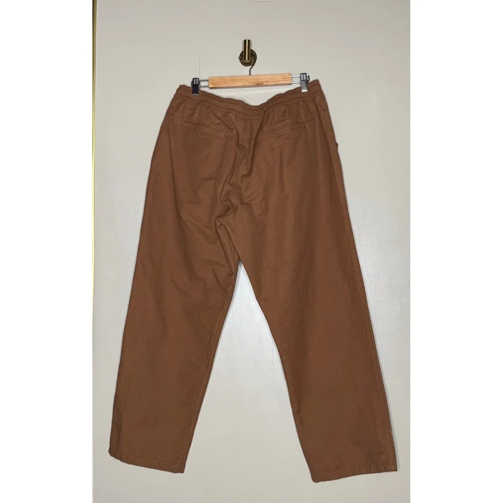 Adidas Skateboarding Chino Pants Mens XL Brown Elastic Relaxed Straight Leg - Picture 5 of 8